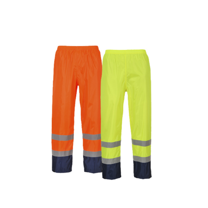 Portwest Hi-Vis Classic Two Tone Rain Pants Reflective Taped Work H444-KarWorkwear
