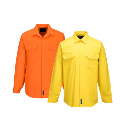 Portwest Hi-Vis Regular Weight Long Sleeve Shirt Breathable Polo Shirt MS988-KarWorkwear