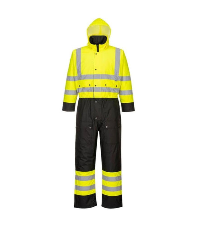 S485 Hi-Vis Contrast Coverall Yellow/Black, Medium