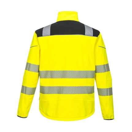 PW3 Hi-Vis Softshell Jacket Work Safety Protective Reflective Waterproof Coat ANSI 3, Small