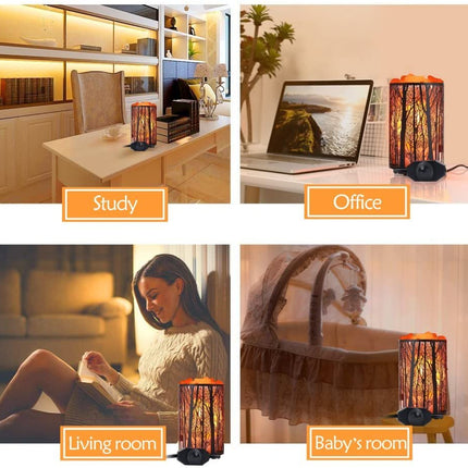 Salt Lamps, Natural Himalayan Salt Lamp, Forest Salt Lamp with Dimmer Switch, Salt Crystal Night Lights, Retro Metal Basket Decor Desk Lamp with Extra 25W Lamp Bulbs (Retro Red)