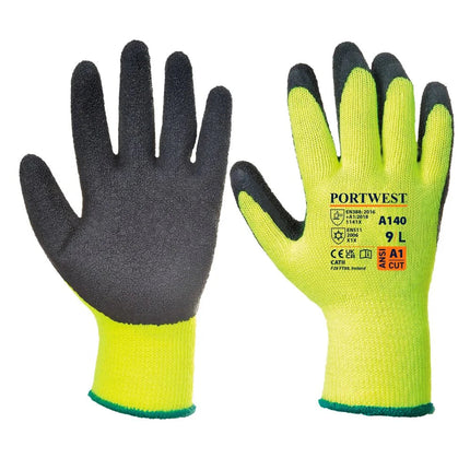 A140 Thermal Grip Work Gloves Palm Dipped Black, X-Small-KarWorkwear