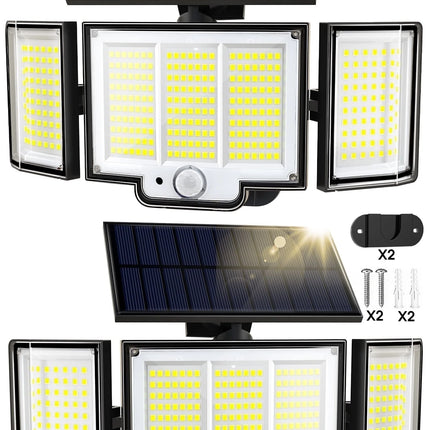 348 LED 3000LM Solar Motion Sensor Flood Lights, 2Pack