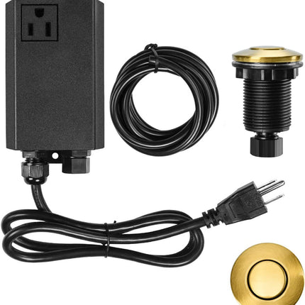 Garbage Disposal Air Switch Kit Sink Top Waste Disposal Long Stainless Steel Brushed Nickel On/Off Air Button Food and Waste Disposals Part by