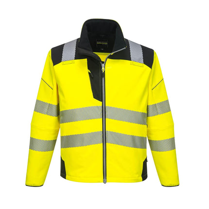 PW3 Hi-Vis Softshell Jacket Work Safety Protective Reflective Waterproof Coat ANSI 3, Small