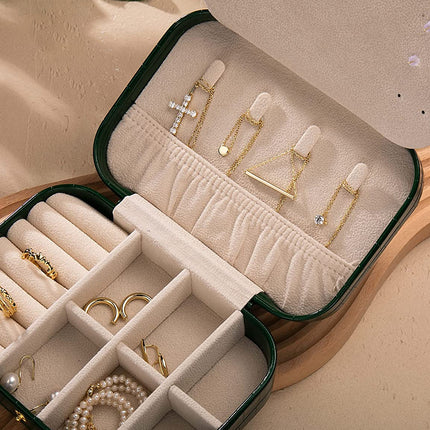 Travel Jewelry Box - Portable Case for Women (18 Crocodile Avocade Big)