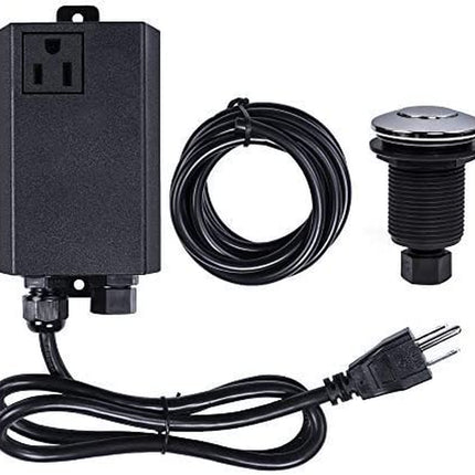 Garbage Disposal Air Switch Kit Sink Top Waste Disposal Long Stainless Steel Brushed Nickel On/Off Air Button Food and Waste Disposals Part by