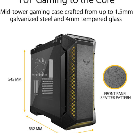 TUF Gaming GT501 Mid-Tower Computer Case for up to EATX Motherboards with USB 3.0 Front Panel Cases GT501/GRY/WITH Handle