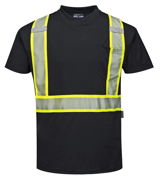 S396 Iona Short Sleeve Safety Work T Shirt with Hivis Reflective Tape, X Large