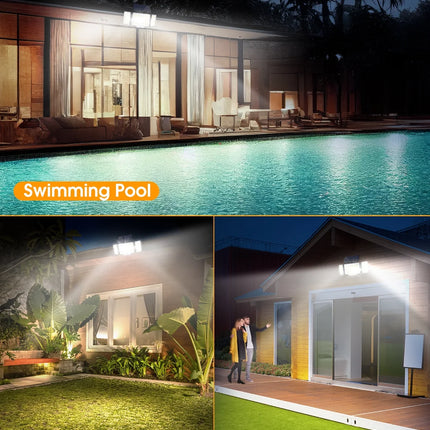 348 LED 3000LM Solar Motion Sensor Flood Lights, 2Pack