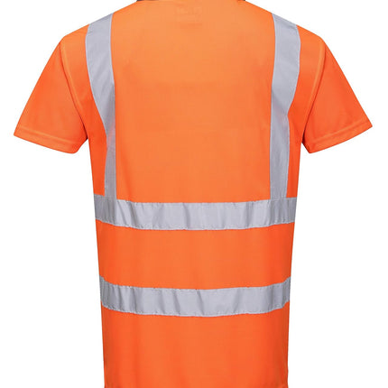Hi-Vis S/S Polo Shirt RIS Viz Visibility Reflective Safety Work Wear Top ANSI 2, Medium Orange