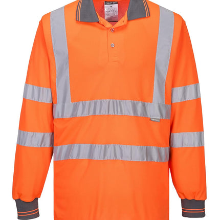Iona Polo Shirt Hi Vis Visibility Reflective Short Sleeve Work Wear Top, Navy, 5XL
