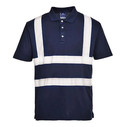 F477 Mens Reflective Iona Work Polo Shirt Navy, 5X-Large-KarWorkwear
