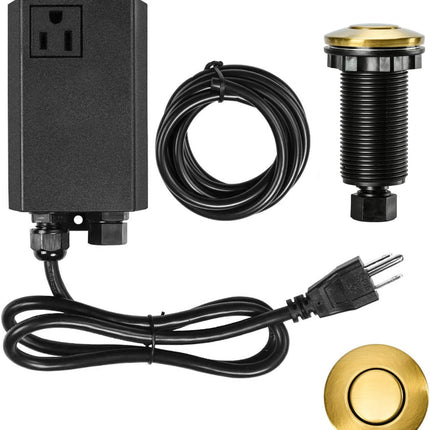 Garbage Disposal Air Switch Kit Sink Top Waste Disposal Long Stainless Steel Brushed Nickel On/Off Air Button Food and Waste Disposals Part by