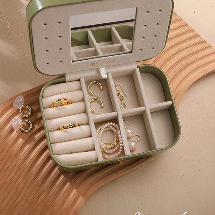 Travel Jewelry Box - Portable Case for Women (18 Crocodile Avocade Big)