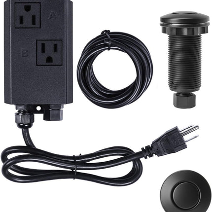 Garbage Disposal Air Switch Kit Sink Top Waste Disposal Long Stainless Steel Brushed Nickel On/Off Air Button Food and Waste Disposals Part by