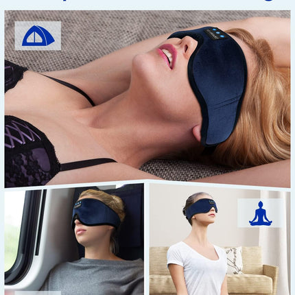 Sleeping Headphones Eye Mask, Sleep Mask with Bluetooth Headphones 3D Eye Mask Wireless Music Cotton Sleep Cover for Side Sleepers Nap Insomnia Air Travel Meditation Gifts for Unisex