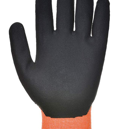 Vis-Tex PU Cut Resistant Glove Safety Work Wear Protective Gloves Resistant Coated ANSI 105, Orangeblack, Large