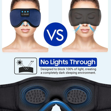 Sleeping Headphones Eye Mask, Sleep Mask with Bluetooth Headphones 3D Eye Mask Wireless Music Cotton Sleep Cover for Side Sleepers Nap Insomnia Air Travel Meditation Gifts for Unisex