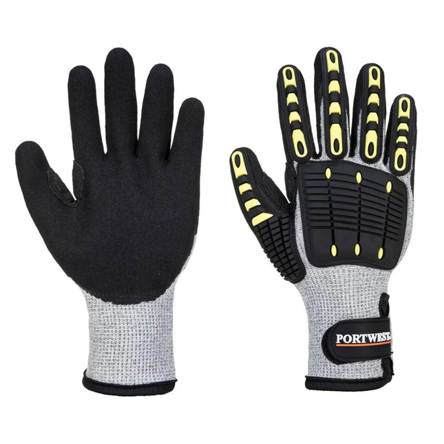 A729 anti Impact Cut Resistant Therm Safety Work Gloves Gray/Black, Xx-Large-KarWorkwear