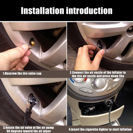 12V 300Psi Tire Inflator Portable Car Tyre Air Compressor Portable Electric Tire Air Pump