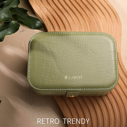 Travel Jewelry Box - Portable Case for Women (18 Crocodile Avocade Big)