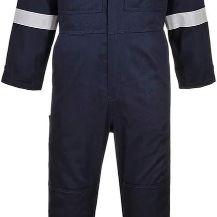 FR Antistatic Coverall Flame Resistant Overall Work Protection Retardent ASTM NFPA ARC 2, Navy, X Large