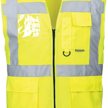 Berlin Executive Hi-Vis Vest Visibility Reflective Safety Security Work Top ANSI 2, Yellow, Medium