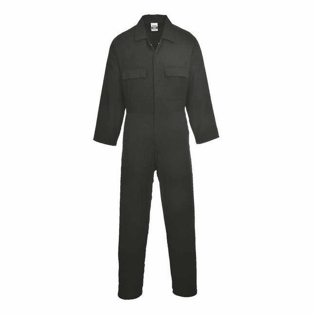 S998 Men'S Work Coveralls 100% Cotton - Protective Overalls Durable Workwear Boiler Suit for Mechanics Warehouse Garages DIY Black, X-Large