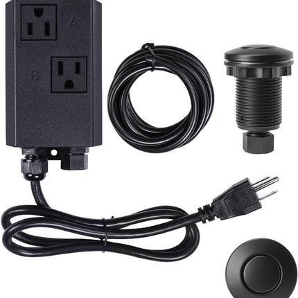 Garbage Disposal Air Switch Kit Sink Top Waste Disposal Long Stainless Steel Brushed Nickel On/Off Air Button Food and Waste Disposals Part by