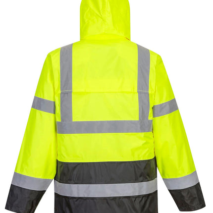 UH443 Classic Waterproof Rain Jacket in Reflective Contrast Hivis ANSI, X Large