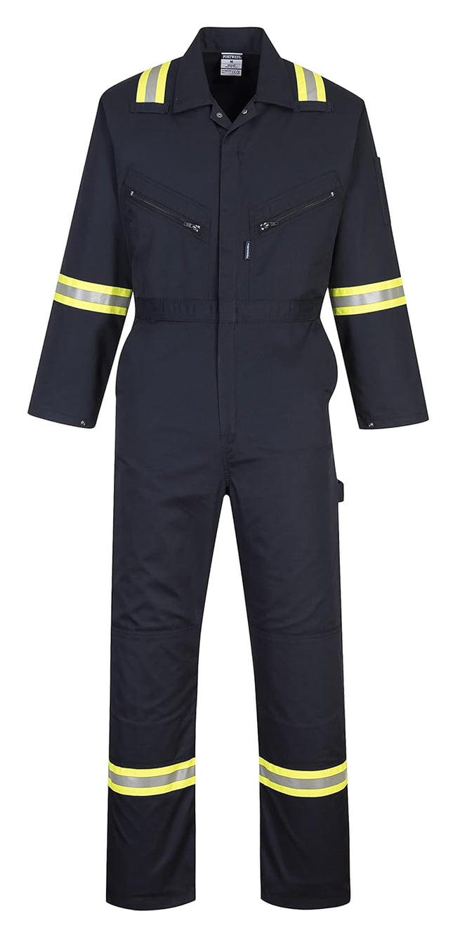 F128 Iona Xtra Reflective Coverall Navy, Small