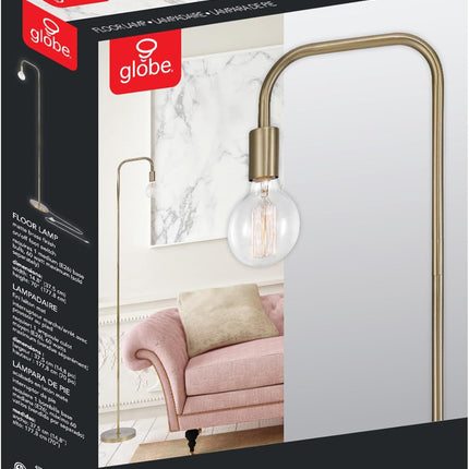 Electric 67068 Holden 70" Floor Lamp, Matte Brass, In-Line On/Off Foot Switch