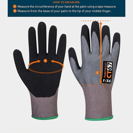 A350 Grip Work Gloves - Lightweight Nitrile Foam Dermiflex Safety Gloves Black