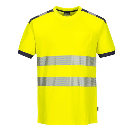 PW3 Hi-Vis T-Shirt S/S - T181, Yellow/Black, 3XL