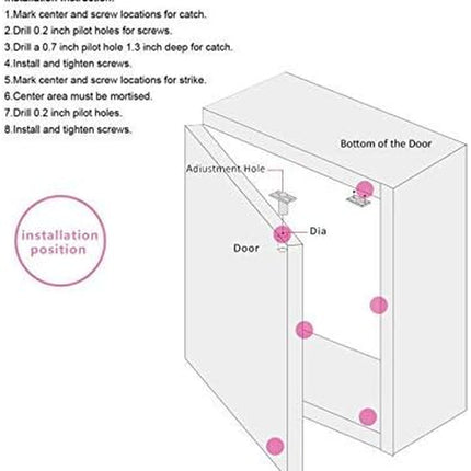 Door Ball Catch,Stainless Steel Adjustable Ball Catch Door Hardware (2Pcs(Black)