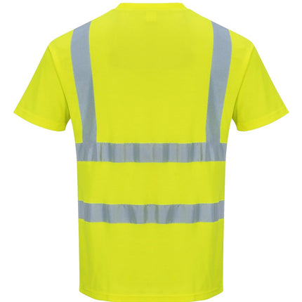 Hi-Vis T Shirt Viz Visibility Reflective Safety Work Wear Top ANSI 2, 6XL Yellow