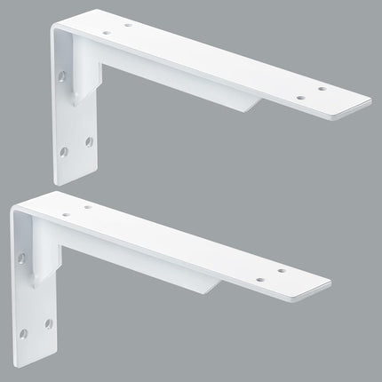 Countertop Support Brackets Heavy Duty, 8" X 6" Max Load 365 Lb 5 Mm Thick Iron Industrial Shelf Brackets, White Metal Farmhouse Wall Mounted Floating L Support for Hanging DIY Open Shelving