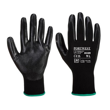 A320 Nitrile Foam Work Gloves Dexti-Grip Gloves Black, Large-KarWorkwear