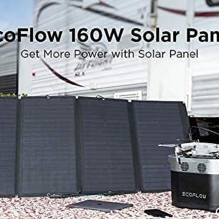 160W Portable Solar Panel for Power Station, Foldable Solar Charger with Adjustable Kickstand, Waterproof IP67 for Outdoor Camping,Rv,Off Grid System