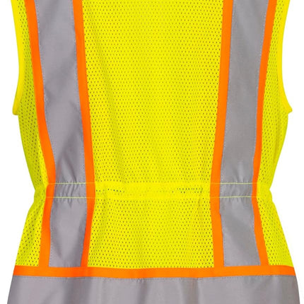 US392 Women'S Hi Vis Safety Work Vest with Reflective Tape Yellow, Xx-Large