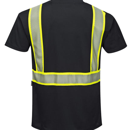 S396 Iona Short Sleeve Safety Work T Shirt with Hivis Reflective Tape, X Large